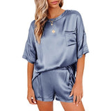 Pajama Set Short Sleeve Sleepwear Women Home Clothing