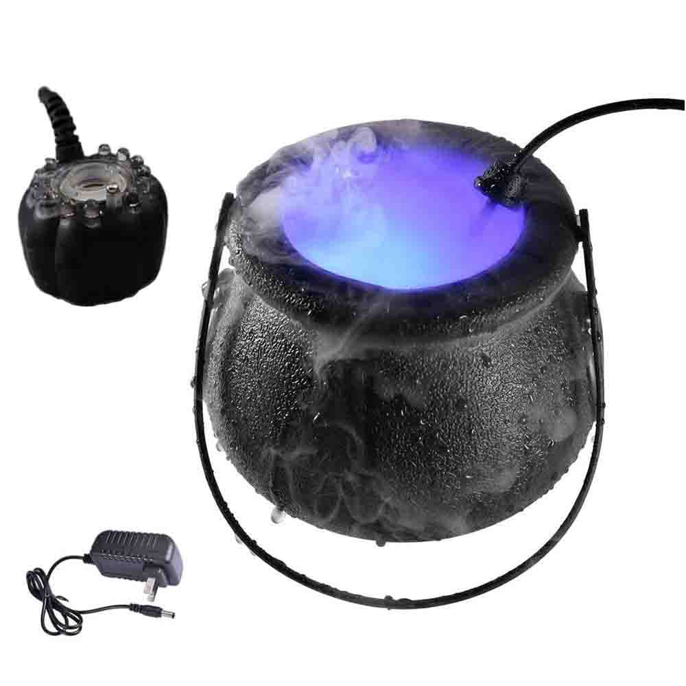 Halloween Pumpkin Smoke Witch Bucket Color Changing Lights - Minihomy