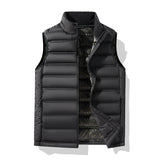 Plus Size Down Stand-up Collar Thermal Thick Graphene Vest Waistcoat - Minihomy