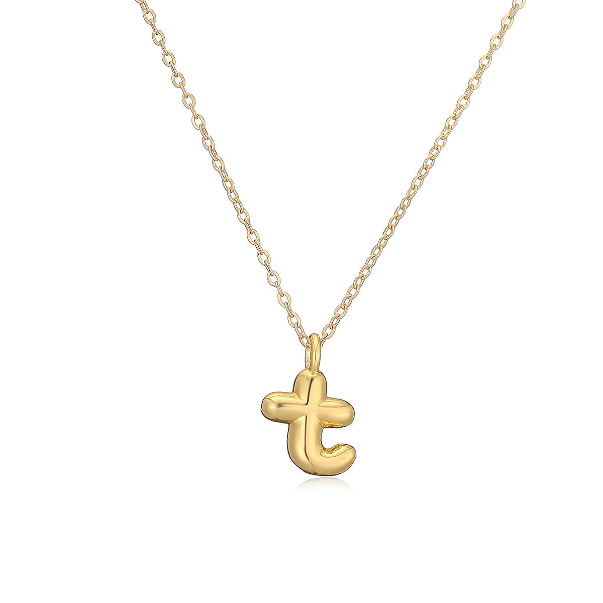 Copper Plated Gold 26 English Letters Pendant Necklace Niche Personality Clavicle Chain