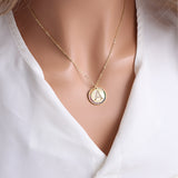 Gold English Letter Round Necklace: Add a Splash of Color to Your Style! - Minihomy