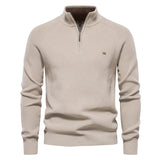 Men's Simple Half Turtleneck Solid Color Top