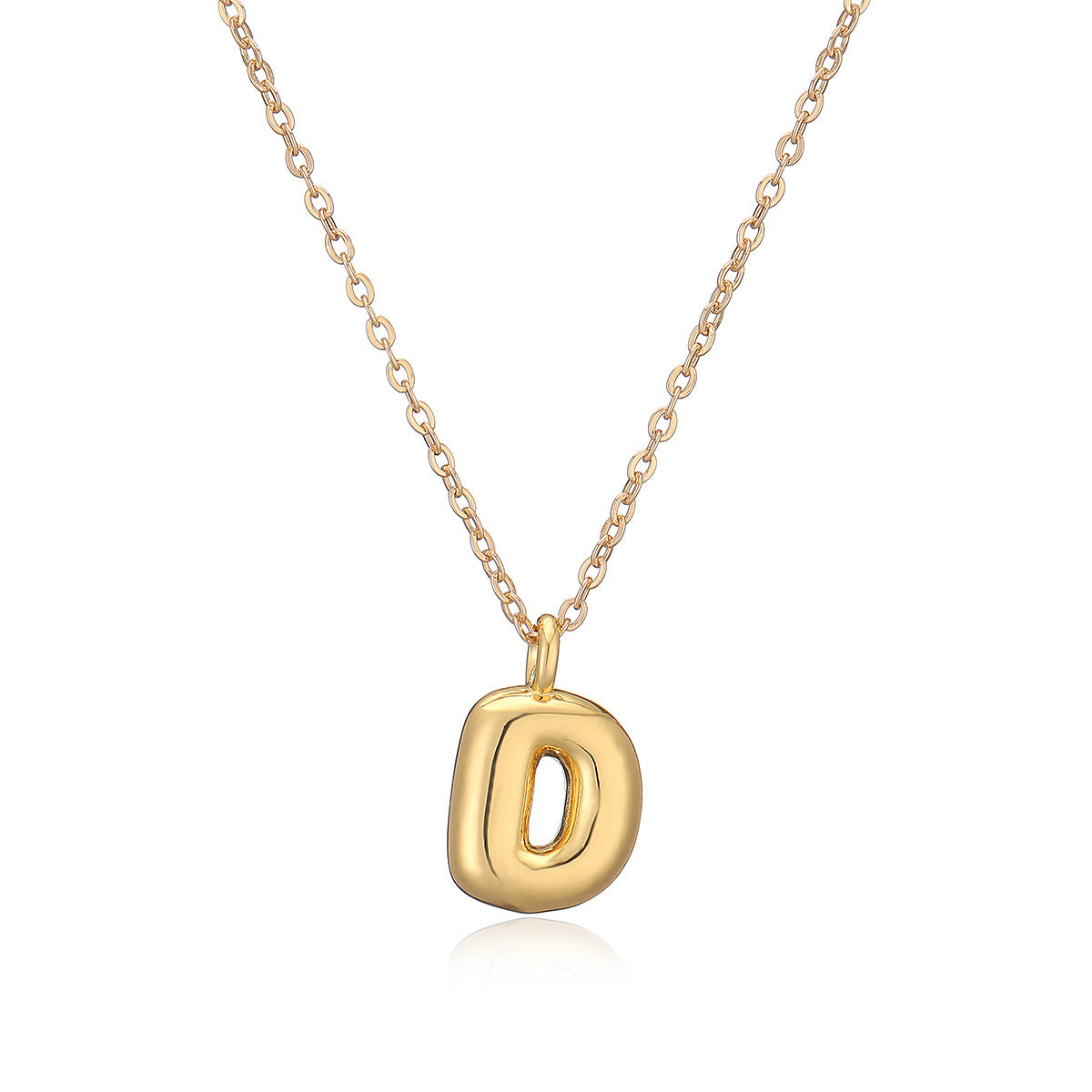 Copper Plated Gold 26 English Letters Pendant Necklace Niche Personality Clavicle Chain