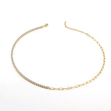 Stainless Steel Diamond-studded Necklace Female 18K Gold