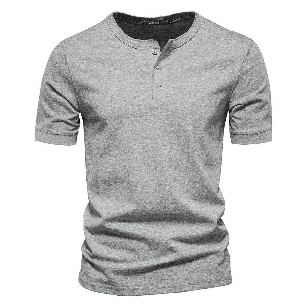 Men's Solid Color Slim Round Neck Short Sleeve T-shirt