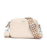 Crossbody Bags With Rhombus Embroidered Wide Shoulder Strap Cute Small Square Bag