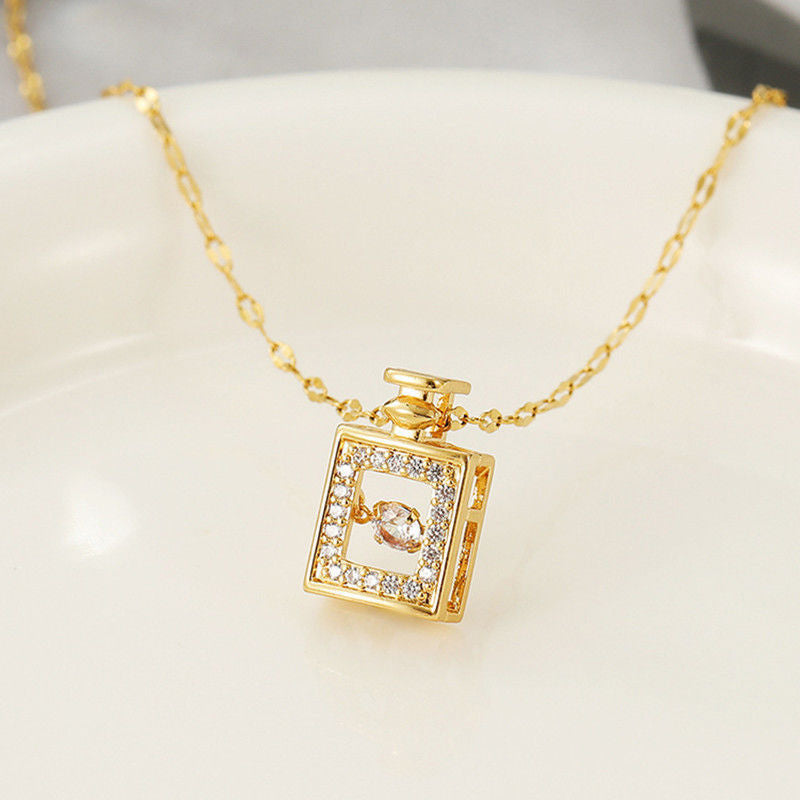 Perfume Bottle Pendant Luxury Necklace Charm