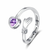 Love Hug Hands Diamond-studded Ring Female - Minihomy