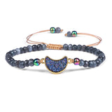 Natural Stone Woven Bracelet Mixed Shape Beads Quartz Adjustable Rope For Men Women Charm Fashion