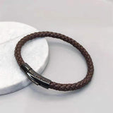 Titanium Steel Leather Braided Bracelets