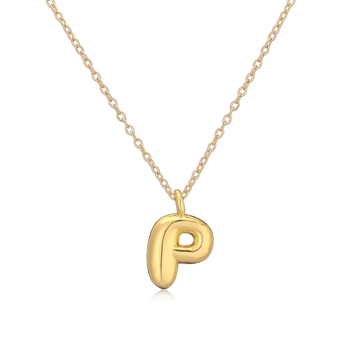 Copper Plated Gold 26 English Letters Pendant Necklace Niche Personality Clavicle Chain