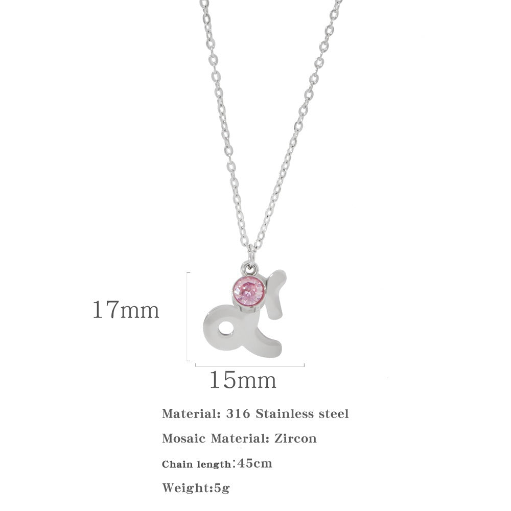 Necklace Stainless Steel Zircon Ornament: Adorn Yourself with Celestial Elegance