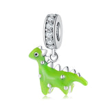 Dinosaur Little Duck Animal Pendant Beaded S925 Sterling Silver - Minihomy