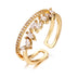 Creative Design Horse Eye Zircon Messy Arrangement Style Adjustable Personality Ring - Minihomy