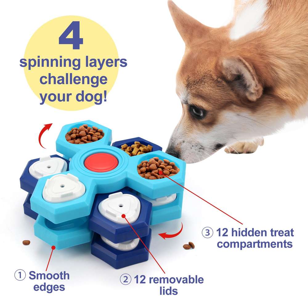 4-Layer Interactive Slow Feeder Dog Bowl - Non-Slip Puzzle for Slow Eating - Minihomy