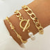 Creative Heart Pearl Multi-layer Chain OT Bracelet Suit - Minihomy