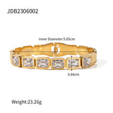 Women's Fashionable All-match Titanium Steel Gold Inlaid Zircon Bracelet