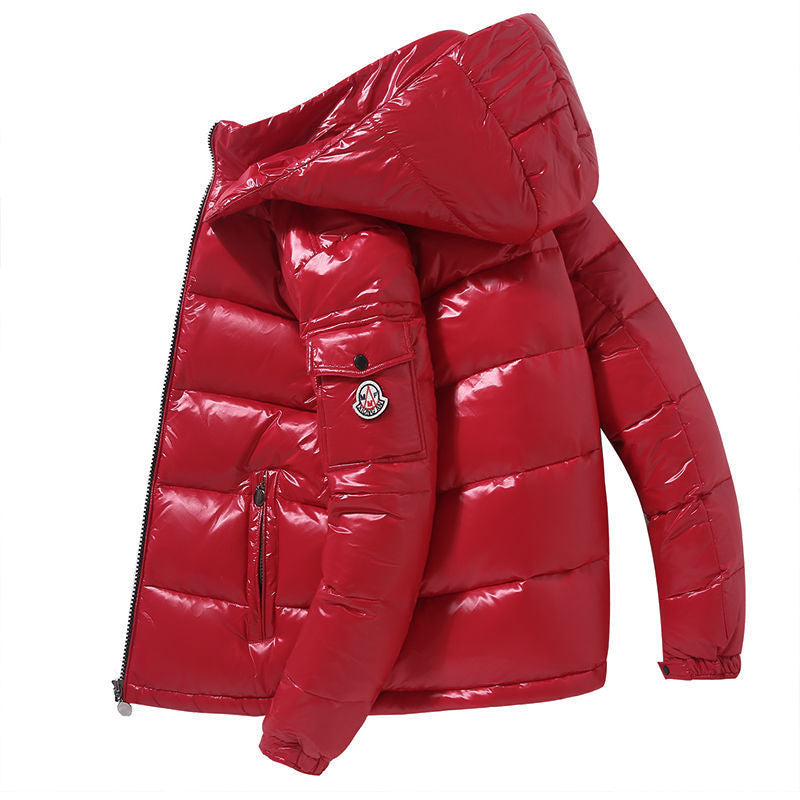 Men's Casual Solid Color Hooded Warm Jacket