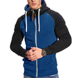 Men's Sports Fleece Cardigan Multicolor Hoodie