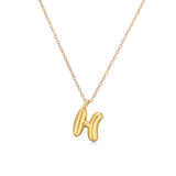 Copper Plated Gold 26 English Letters Pendant Necklace Niche Personality Clavicle Chain