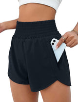 Women's High Top Sports Running Yoga Short Belt Lining