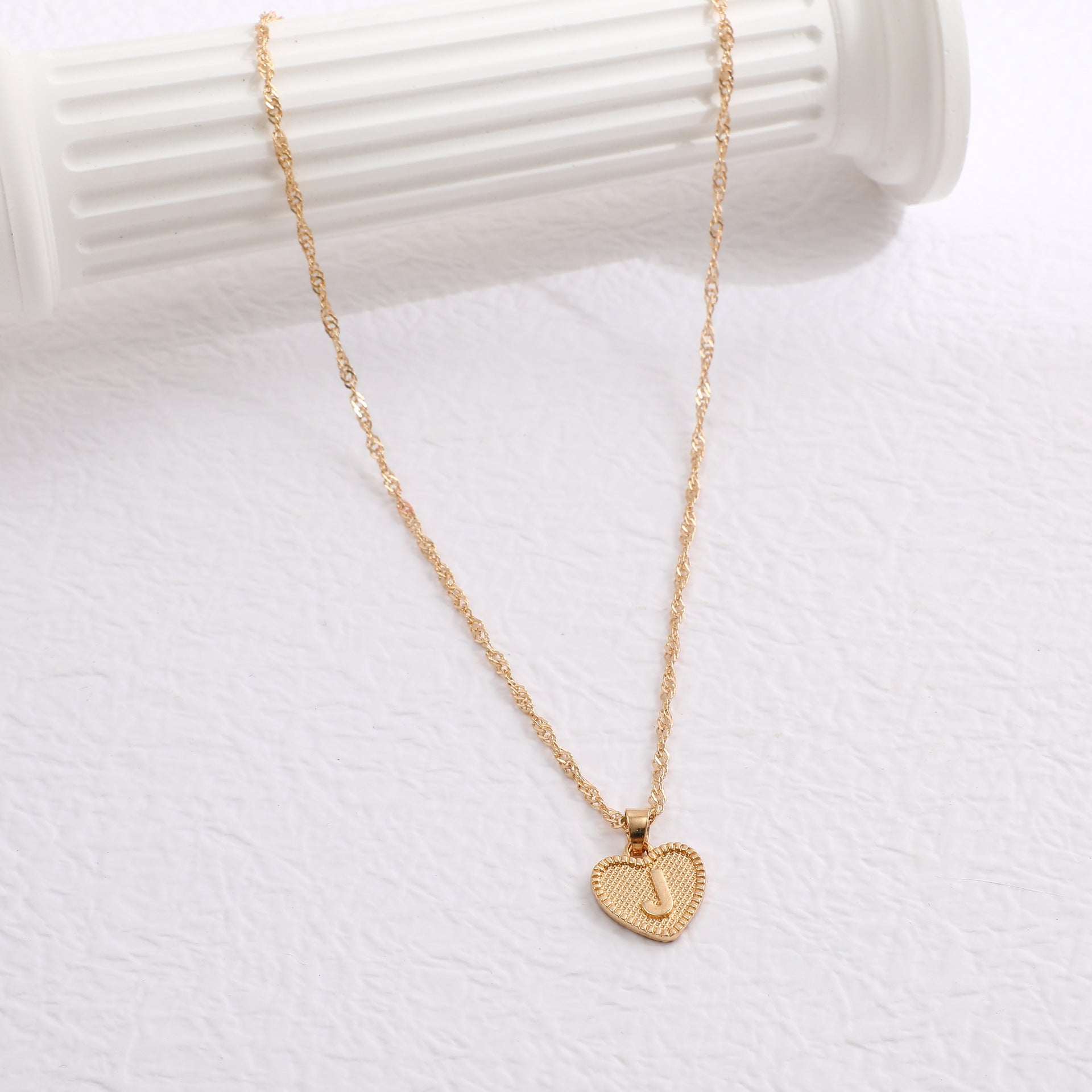 Creative Simple Women's Peach Heart Letter Necklace Love Pendant - Minihomy