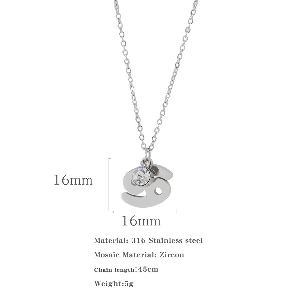 Necklace Stainless Steel Zircon Ornament: Adorn Yourself with Celestial Elegance