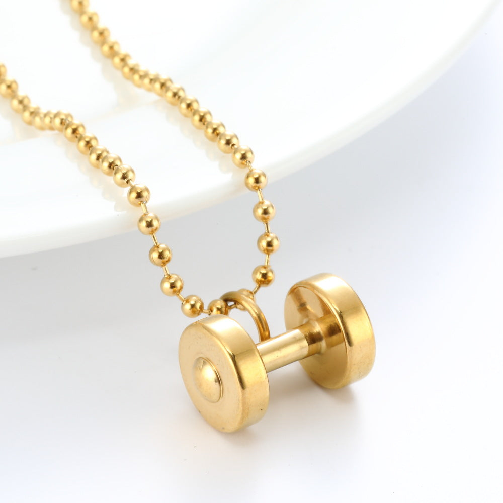 Single Piece Dumbbell Necklace Key Body Pendant: Stay Fit, Stay Stylish