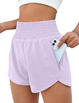 Women's High Top Sports Running Yoga Short Belt Lining