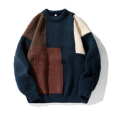 Color Block Stitching Design Knitwear Sweater For Men: Stylish Comfort for Modern Gentlemen