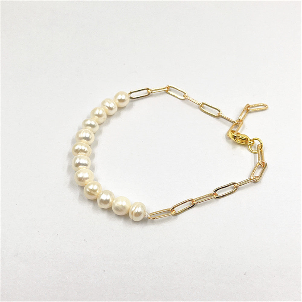 Women's Irregular Shaped Baroque Style Freshwater Pearl Bracelet