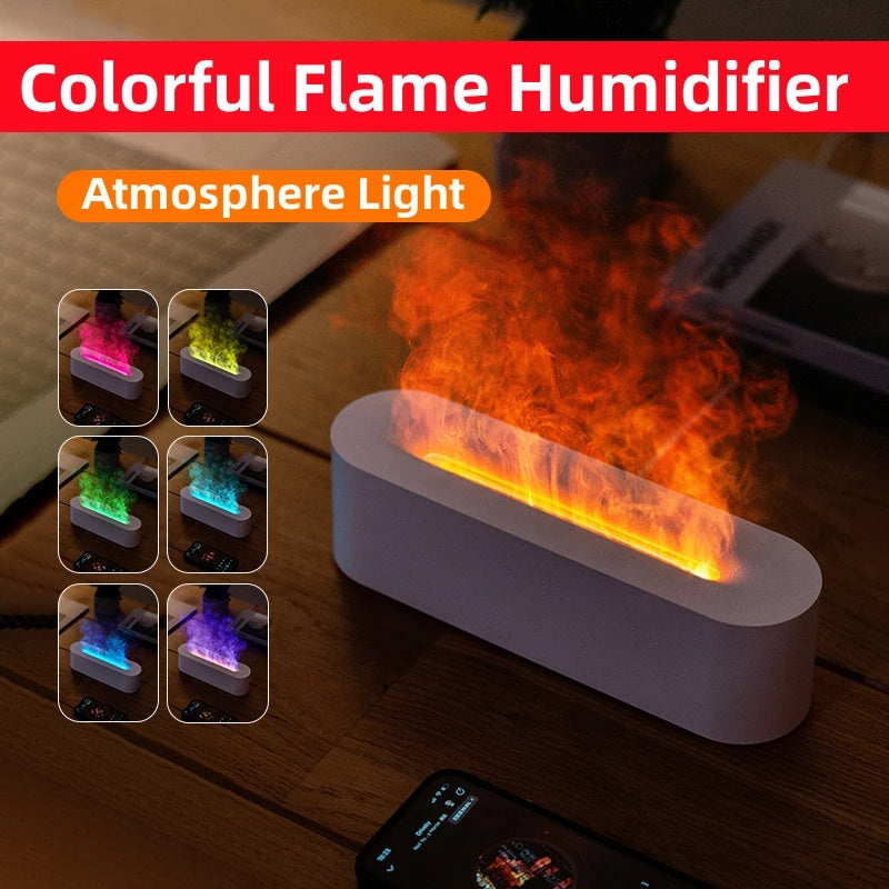 Flame Aroma Diffuser - Ultrasonic Cool Mist Maker with LED Lights - Minihomy