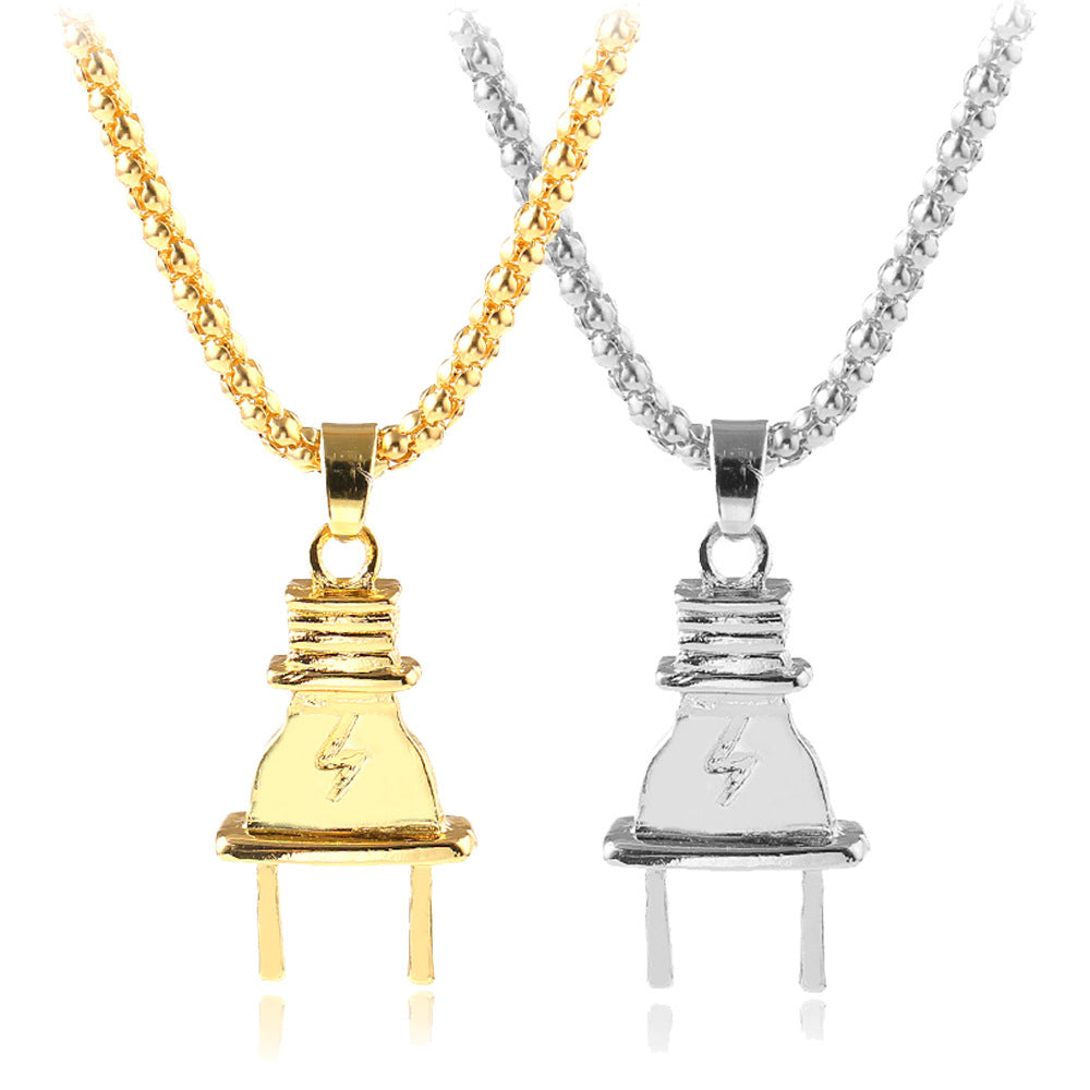 Creative Personality Alloy Lightning Plug Pendant Necklace - Minihomy