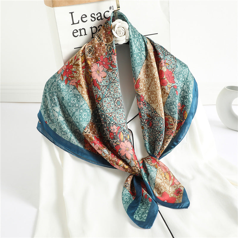 Silk Scarves Female Printing Hijab