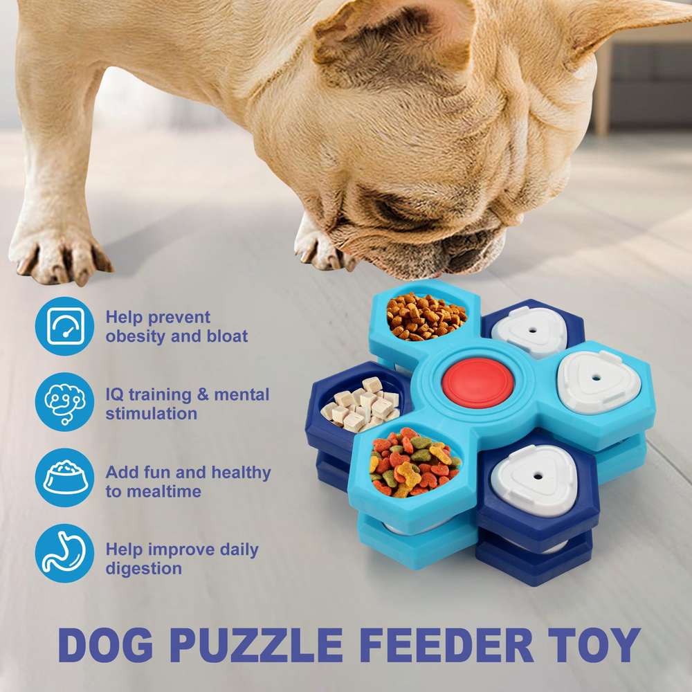 4-Layer Interactive Slow Feeder Dog Bowl - Non-Slip Puzzle for Slow Eating - Minihomy