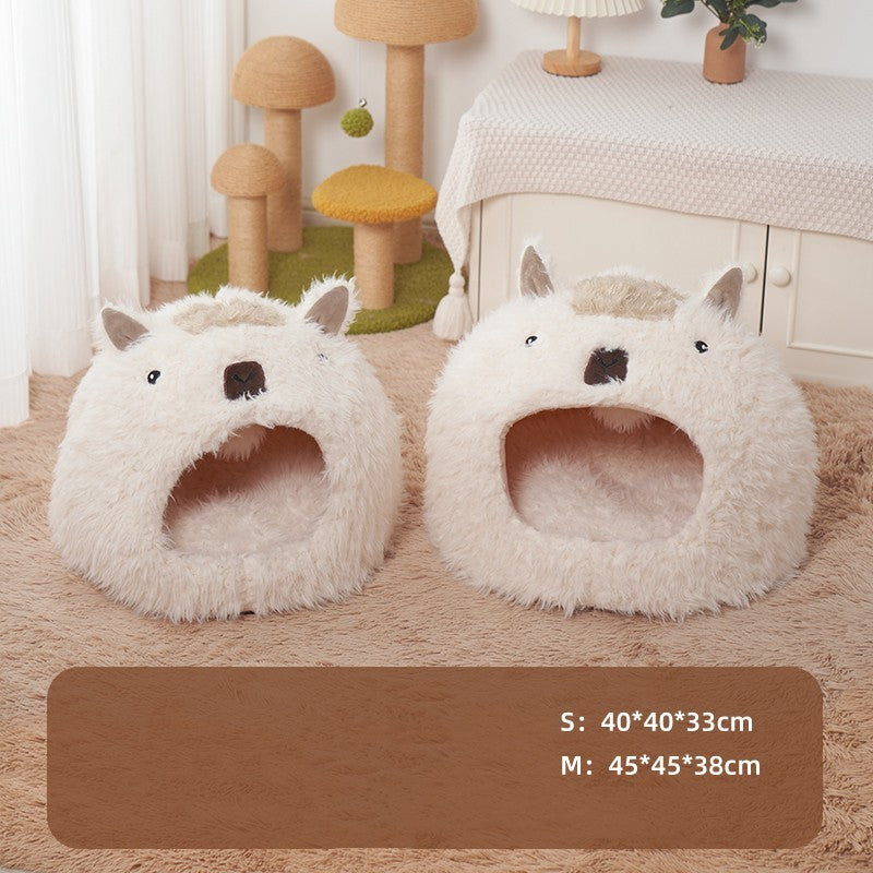 Cat Kennel Dog Kennel Pet Cushion Bed Cat Winter Warm Supplies