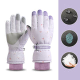 Snowflake Cartoon Print Gloves Winter Touchscreen Waterproof Warm Gloves