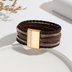 Ethnic Style PU Leather Bracelet with Alloy Sheet - Minihomy