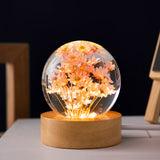 LED Night Light Flower Crystal Ball - Serene Ambiance for Bedroom Decor