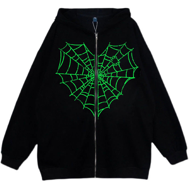 Hoodie Printed  Jacket Fleece Zip Sweatshirt