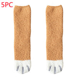 Women's Coral Fleece Cat Paw Pattern Thick Warm Socks