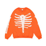 Skeleton Patch Embroidery Hoodless Sweatshirt