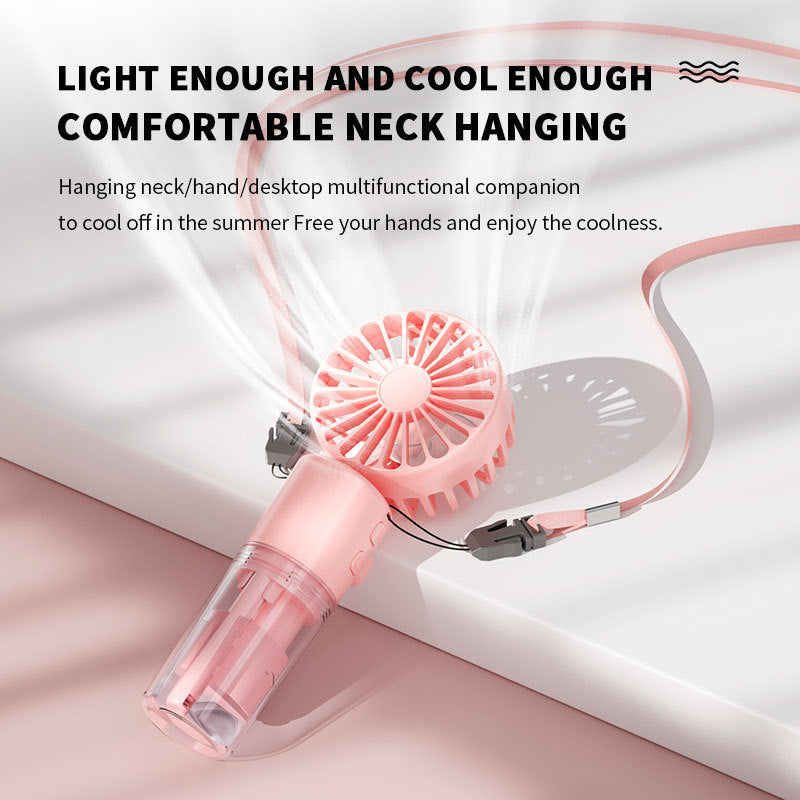 Portable Handheld Spray Fan: 4-Speed Misting Fan for Summer Cooling & Outdoor Use (USB Rechargeable) - Minihomy