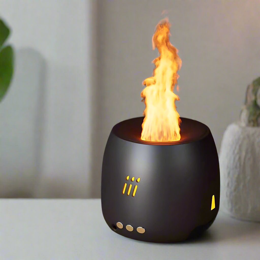 Flame Aroma Diffuser | Cool Mist Humidifier with LED Essential Oil Lamp - Minihomy