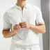 Men's Short Sleeve Polo Shirt with Zipper - Summer Fashion T-Shirt Tops - Minihomy