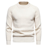 Men's Casual Loose Solid Color Round Neck Sweater