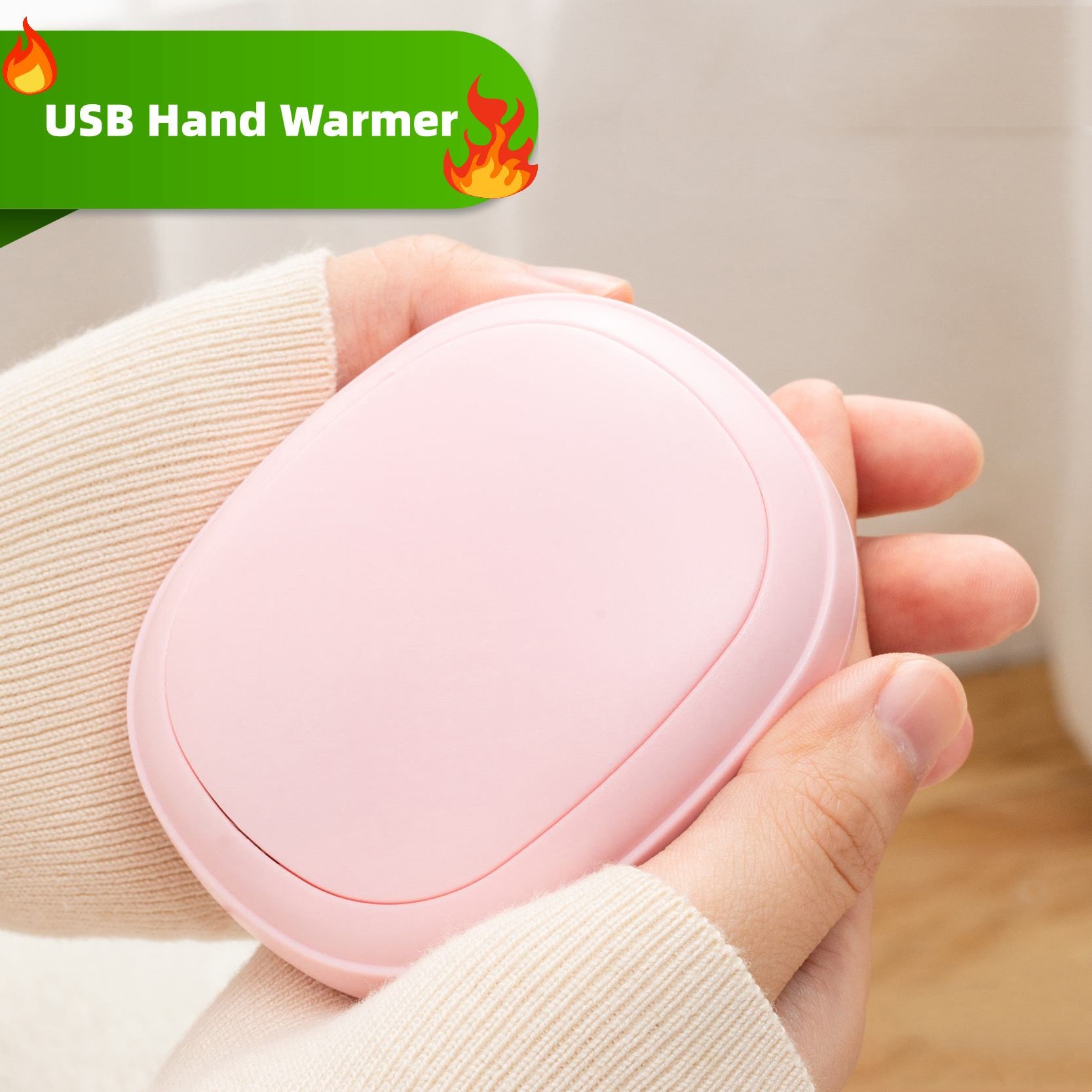 USB Hand Warmer - Portable Pebble Hand Warmer with Single Side Heating