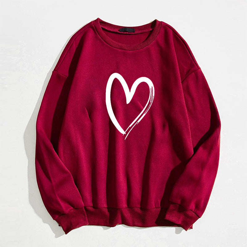 Printed Heart Sweater For Women: Stay Cozy in Style