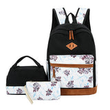 Floral Bags 3pcs Schoolbag Backpack Lunch Bag And Wallets: Your Stylish Companion for Every Adventure