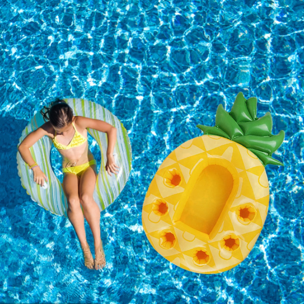 Inflatable Cup Holder Pineapple Drink Holder Swimming Pool Float Bathing Pool Toy